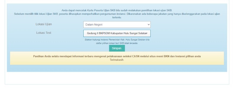 Lokasi Ujian SKB